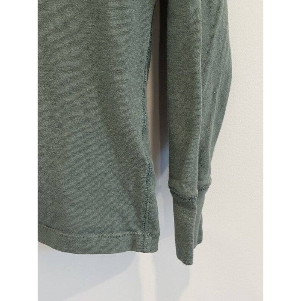 J Crew Dark Green Henley Slub 100% Cotton Shirt Mens Size L - Picture 4 of 8